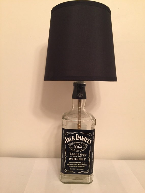Jack Daniels Liquor Bottle Lamp Light by MaryannzGlassWorks