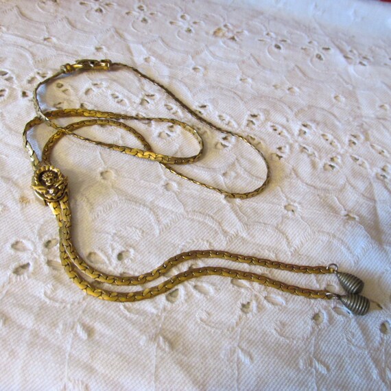 Items similar to Rare GOLDETTE 30" CHERUB NECKLACE Lariat/Slide