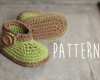 Baby Crochet Pattern, Green "Nature Boot", green leaf, crochet boots, pattern for crochet booties PATTERN ONLY