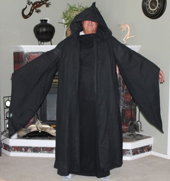 Grim Reaper Costume Death Reeper Spooky Black Robe Cape