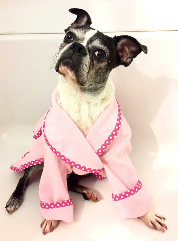 Dog bathrobe terrycloth