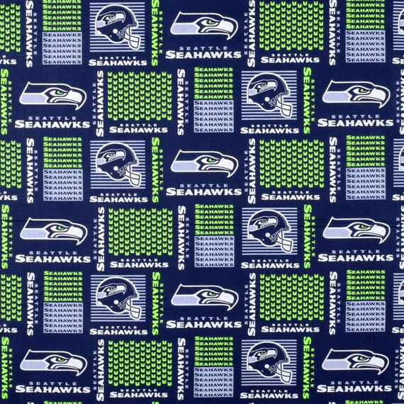 SEATTLE SEAHAWKS NFL Cotton Fabric By The Yard Sports Team