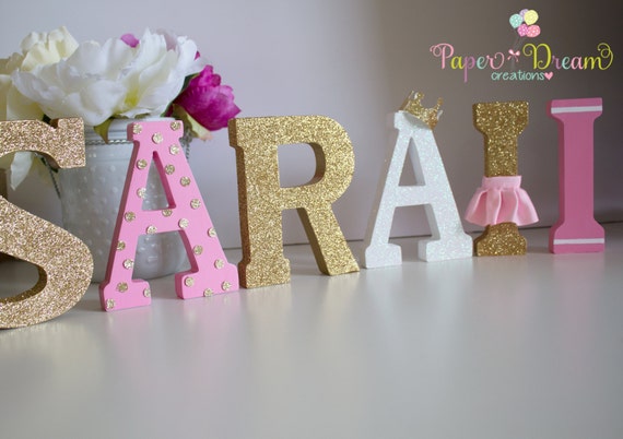 Princess Name  Wood letters princess personalized name 