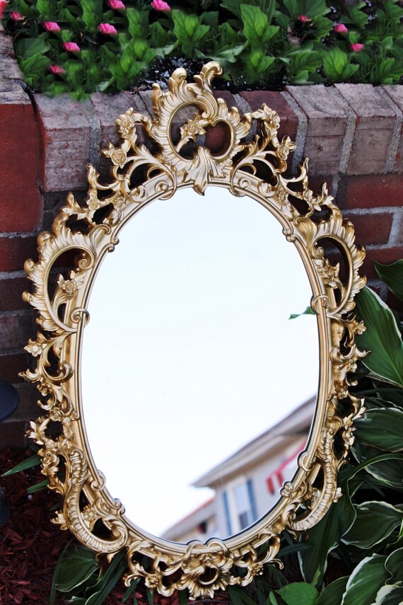 Vintage Regency Ornate Syroco Mirror Beautiful by QUEENIESECLECTIC