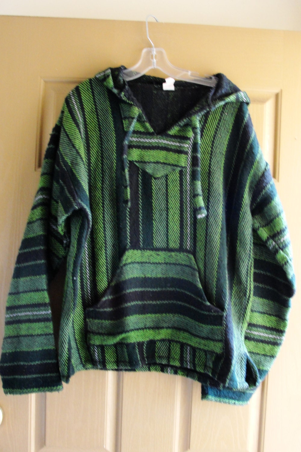 Vintage 80s 90s Mexican Surfer Baja Pullover Hoodie // stripes // L ...