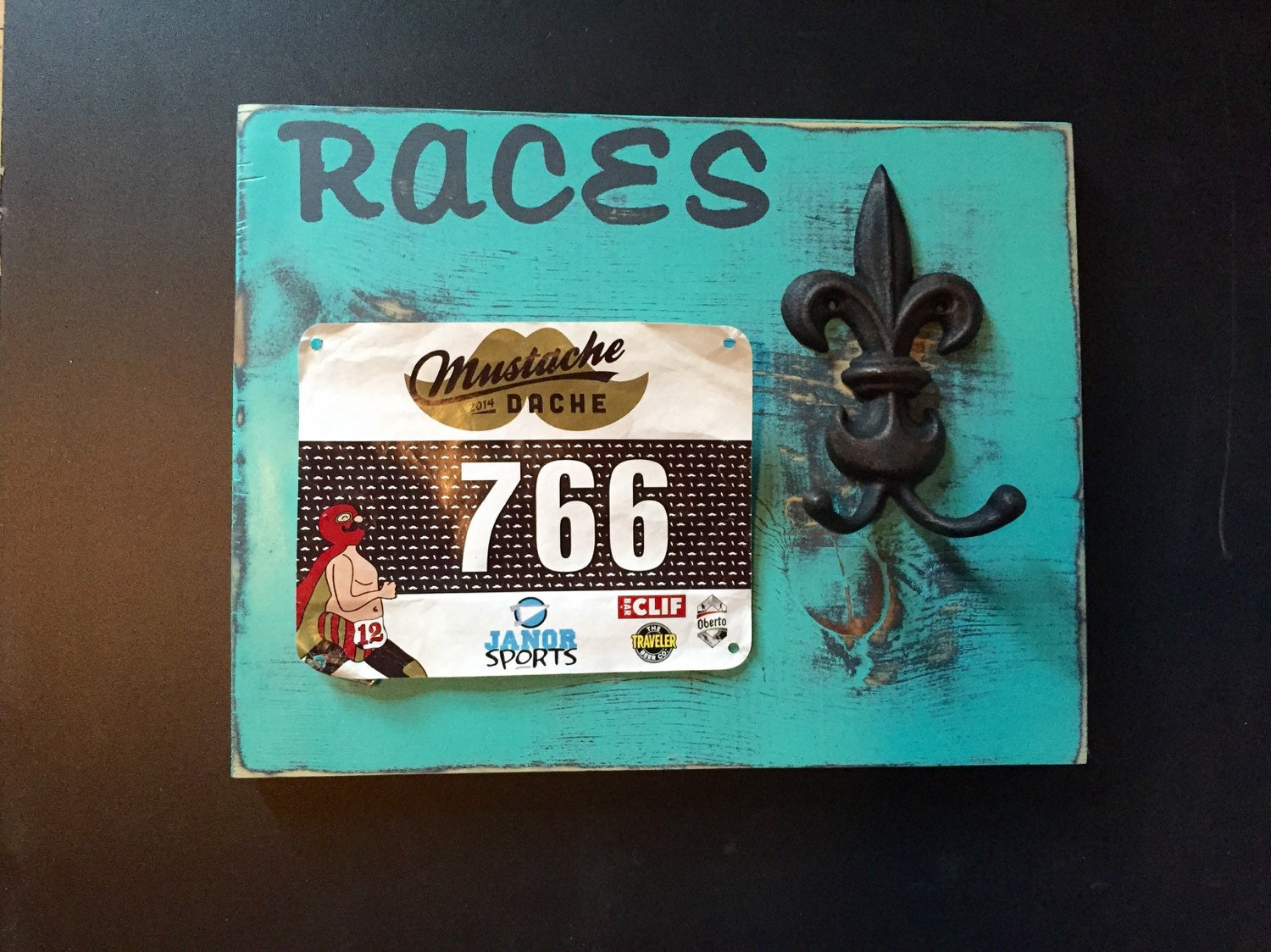 Wood race bib and medal holder/race bib by TheLittleRedhead37