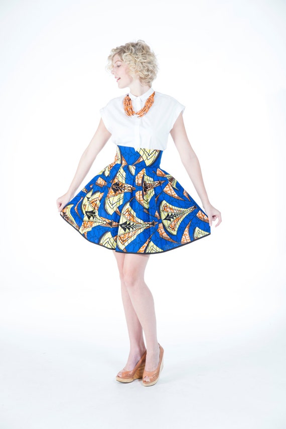 African Print Dutch Wax Mini Skirt
