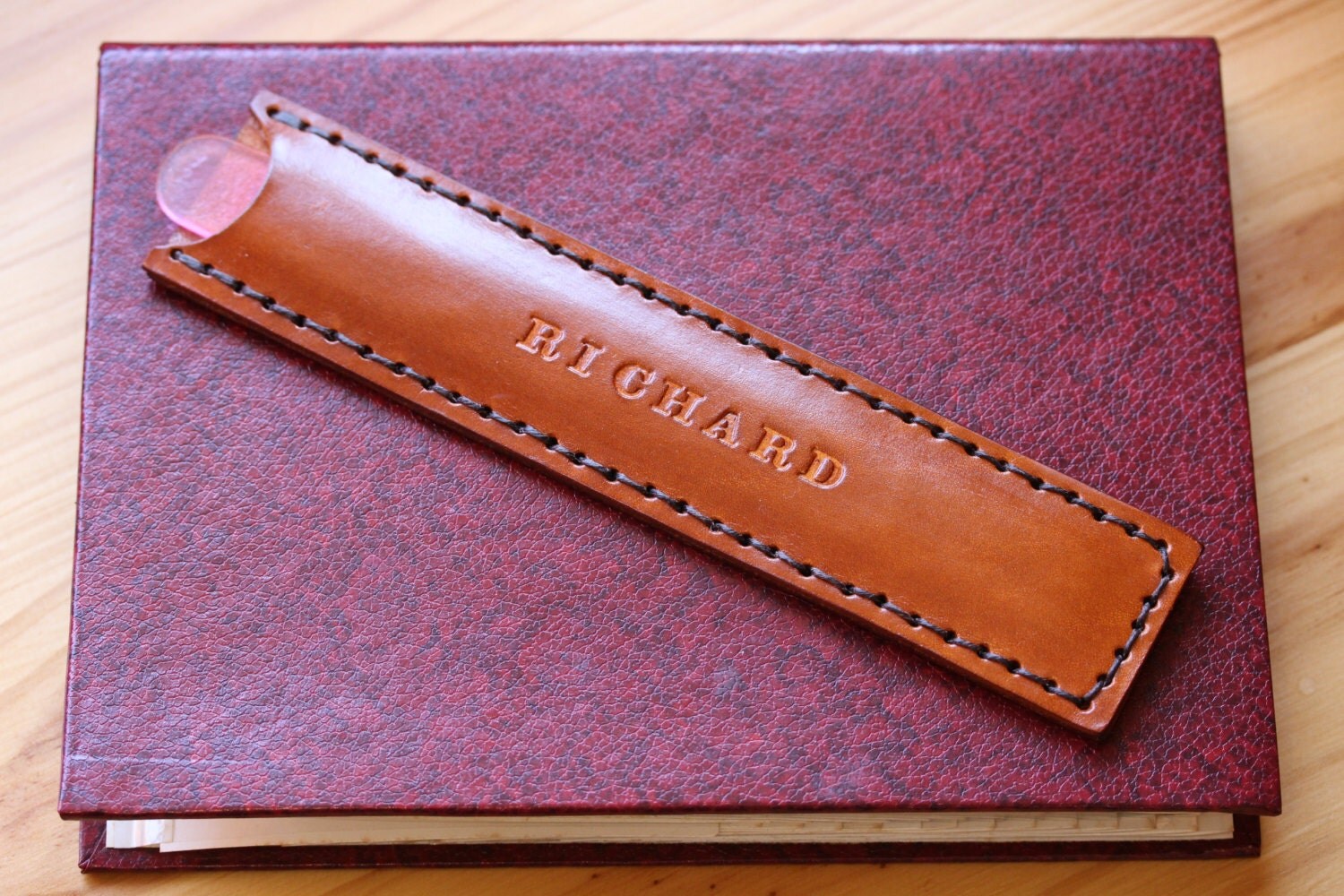 Personalized Leather Nail File Case Custom by TinasLeatherCrafts