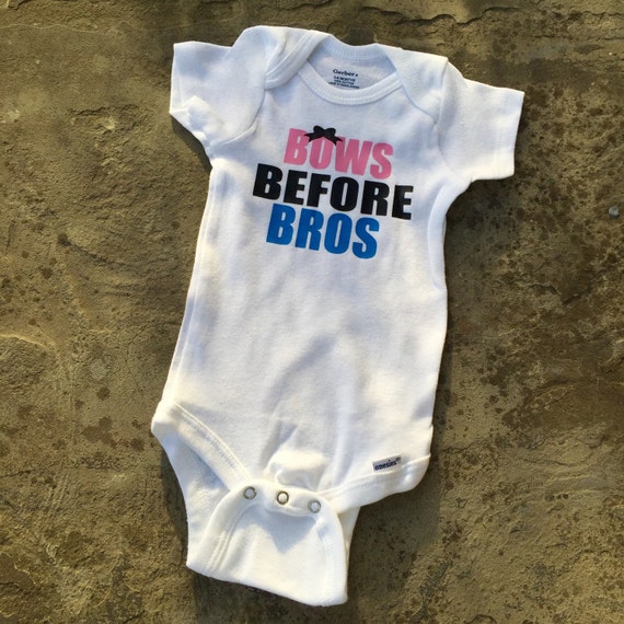 Items similar to Bows Before Bros Baby Onesie on Etsy