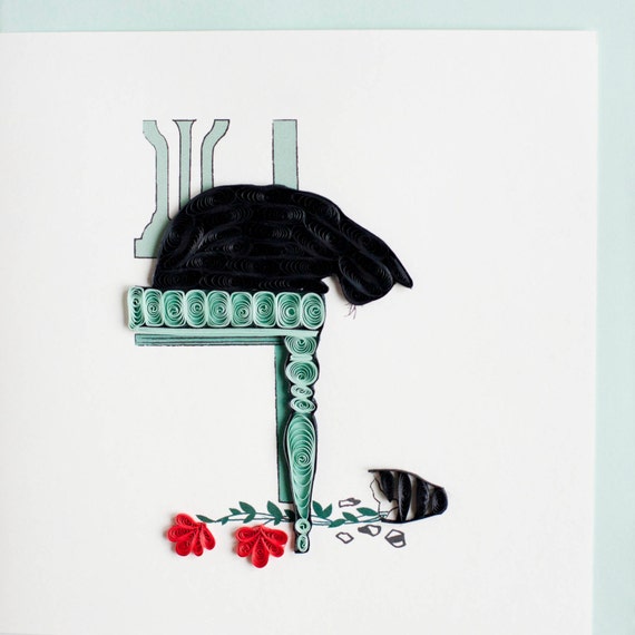Black Cat Broken Vase BL1007 6 x 6 by QuillingCard on Etsy