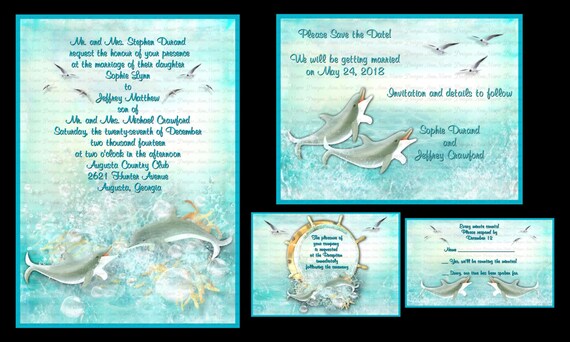 Dolphin Wedding Invitations 2