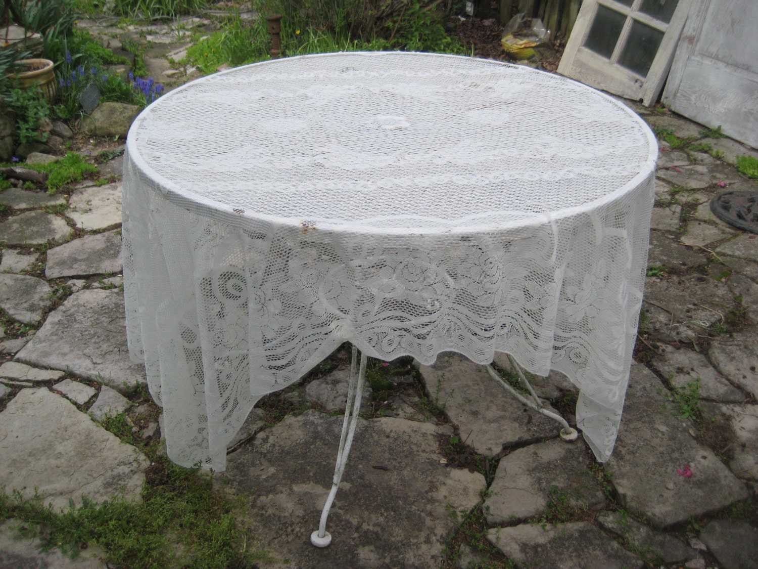 Cream lace tablecloth rectangle oblong tablecloth ivory