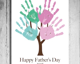 Items similar to Fathers Day Gift - DIY Child's Handprint Tree ...