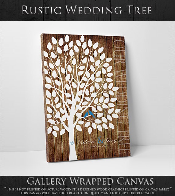 Rustic Wedding Guest Book // Rustic Guest Book / Rustic Wedding Decor / Rustic Guest Book Wedding / 55-150 Guests / Pine Tree 16x20 Inches by WeddingTreePrints