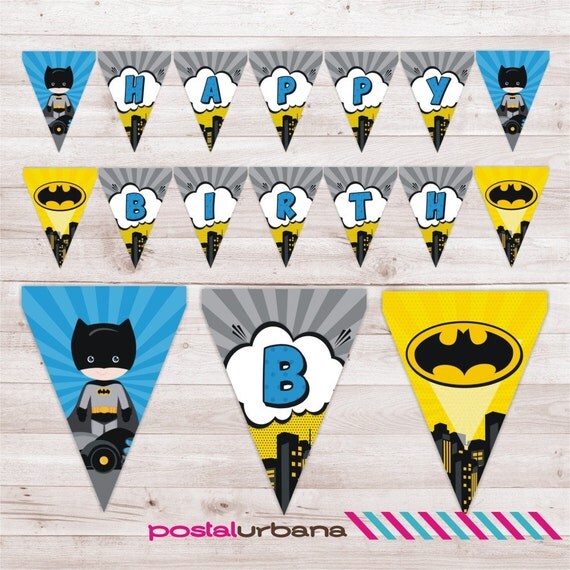 Items similar to Batman Banner, Superheroes party banner, Batman ...