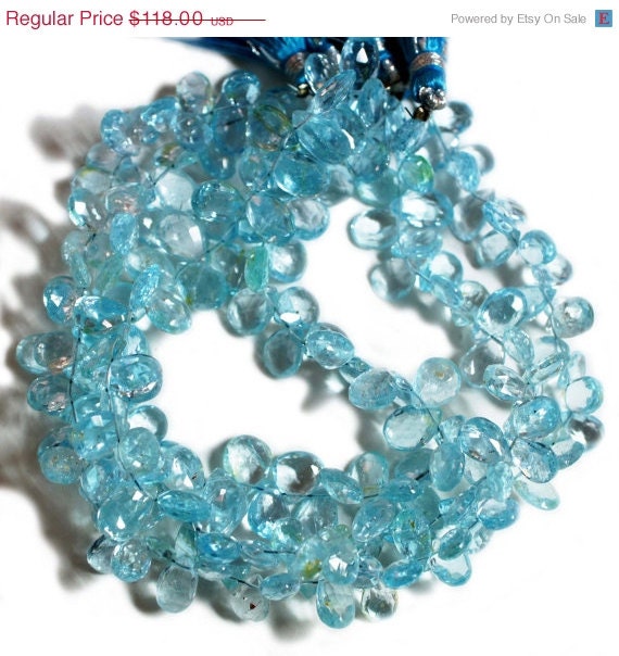 Blue Topaz Beads 10 mm Size Beads 9 1 Strand by JindelGems