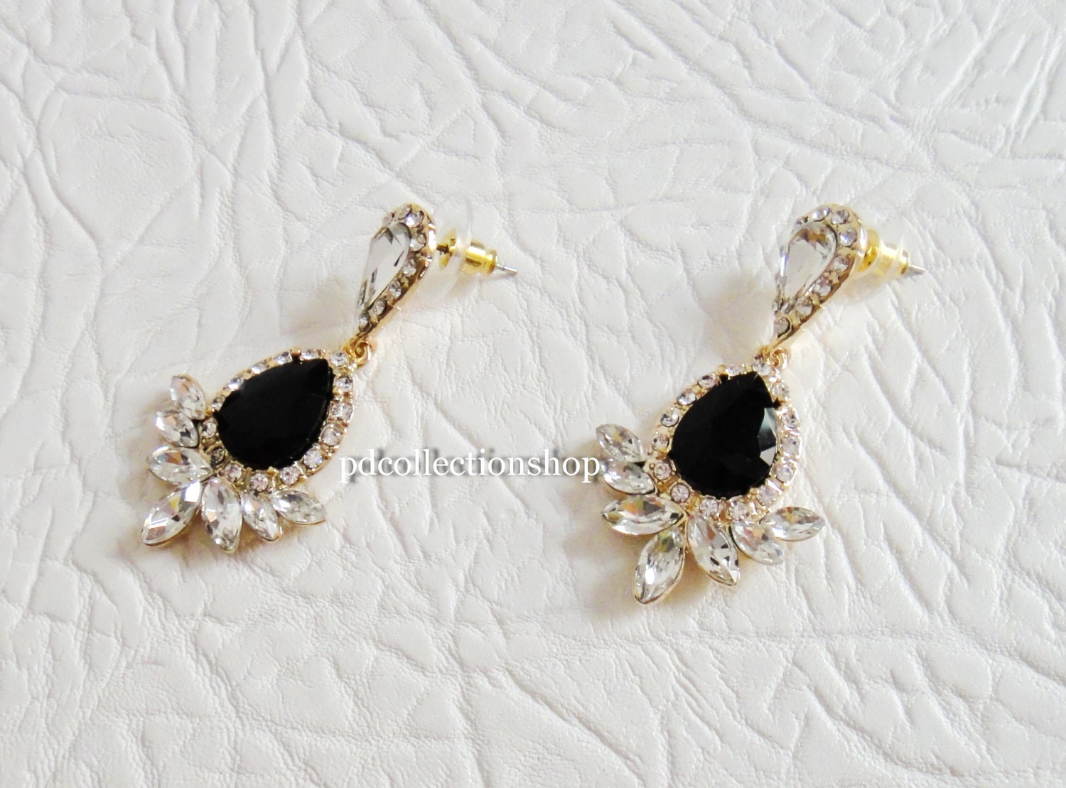 Chandelier earrings gold tone drop earrings by PDcollectionshop