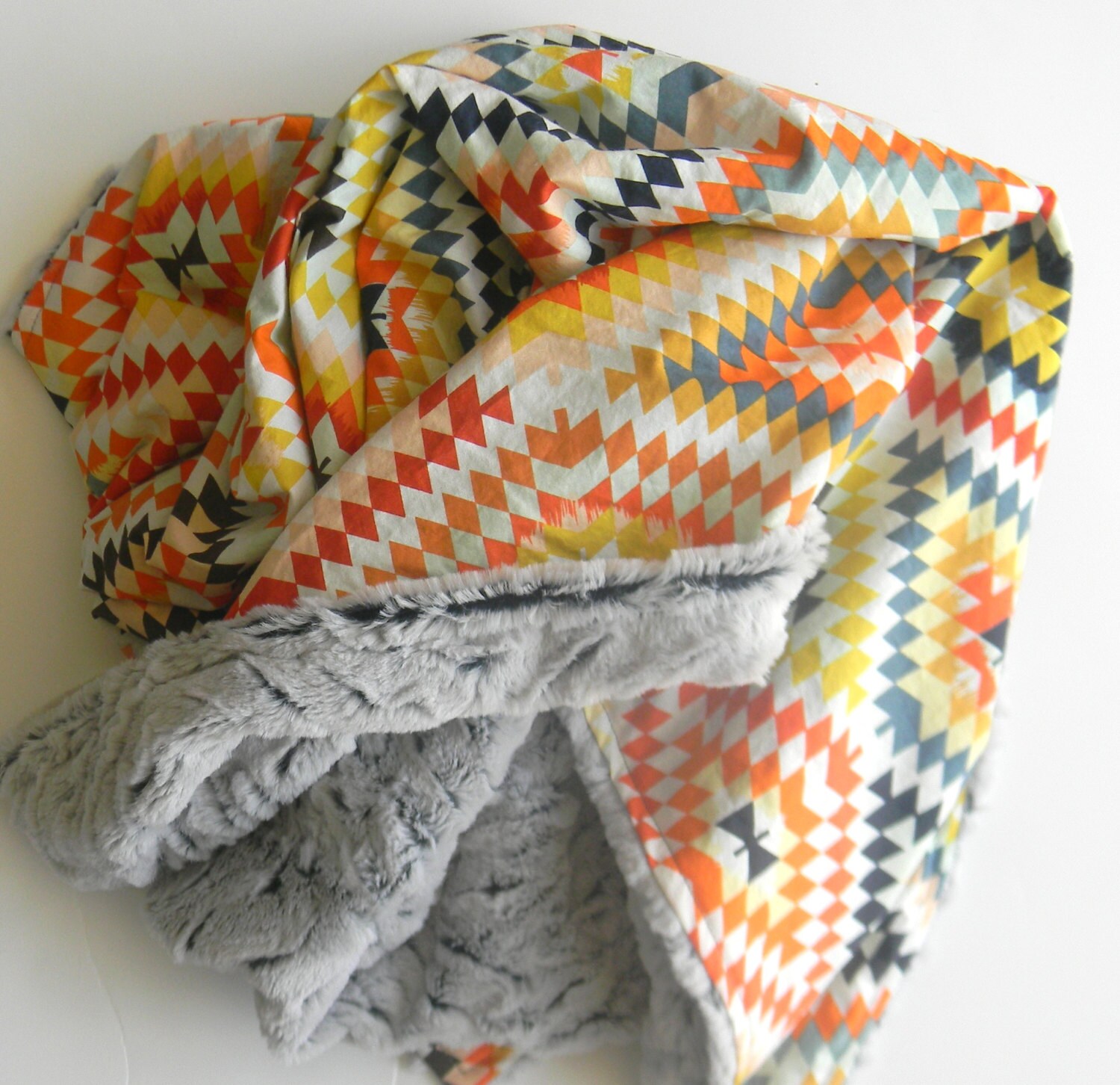 Modern Minky Blanket Baby/Child Blanket Bold Aztec Blanket