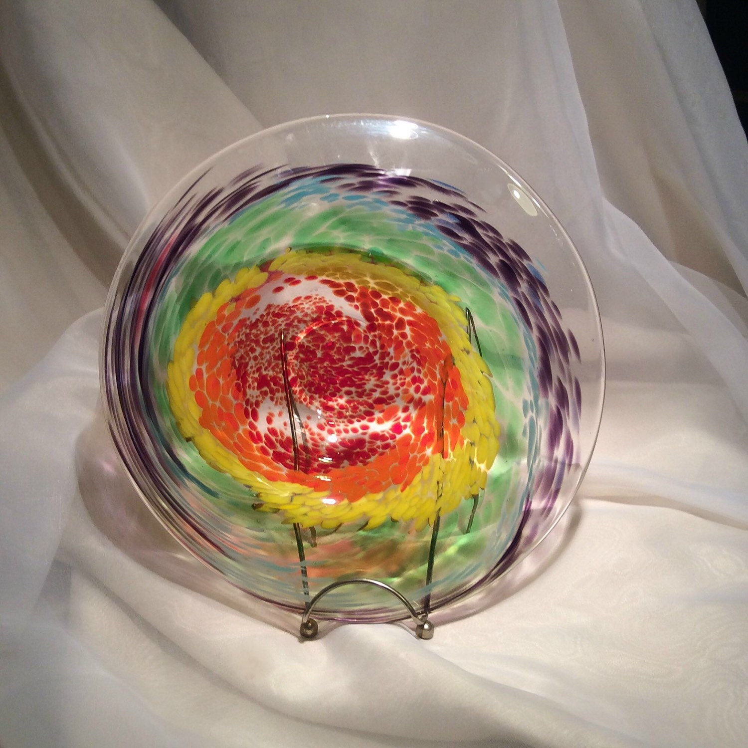 gay pride rainbow glass plates and bowls