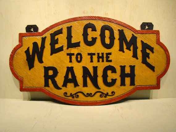 Welcome To The Ranch Rustic Sign Vintage Sign Welcome Sign