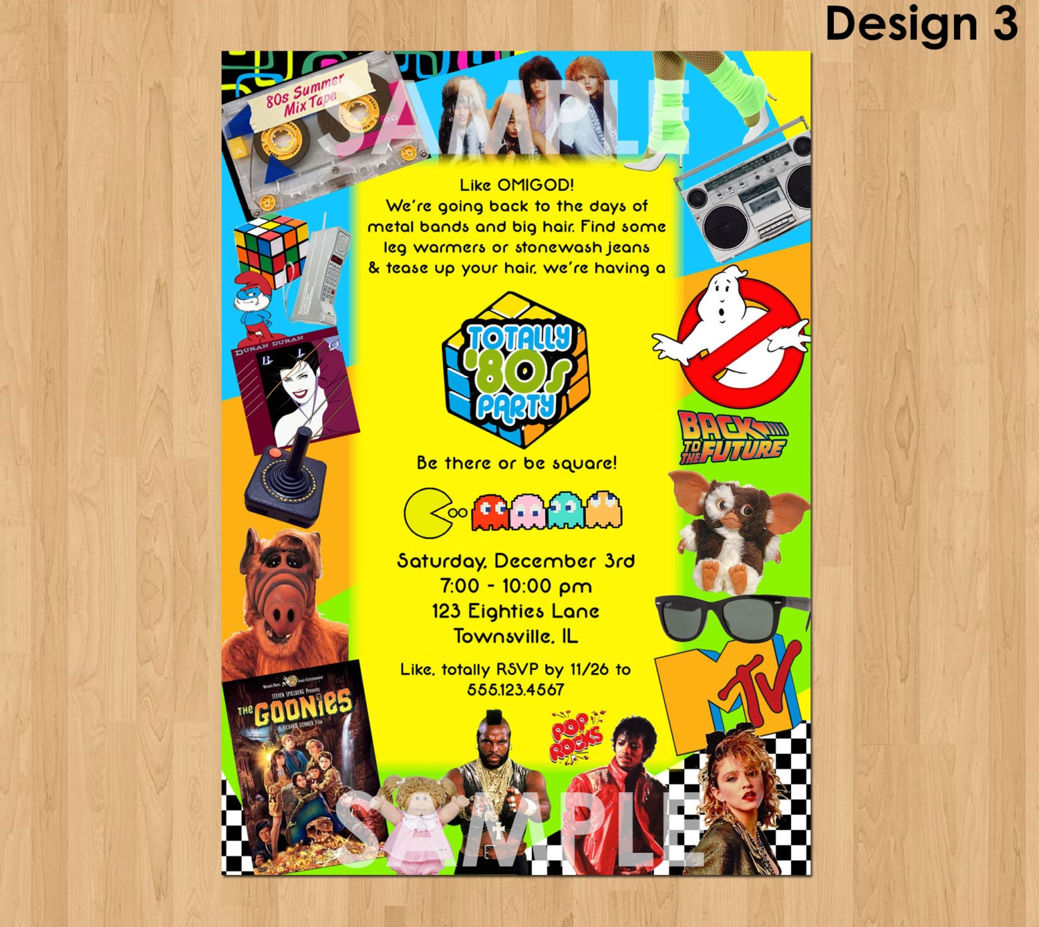 80s Theme Party Invitations Printable 80s Theme Invitations