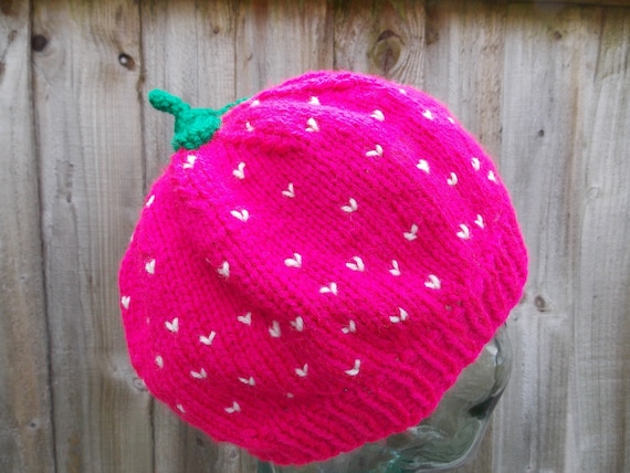 Raspberry beret comfortable slouchy hat with flirt factor any