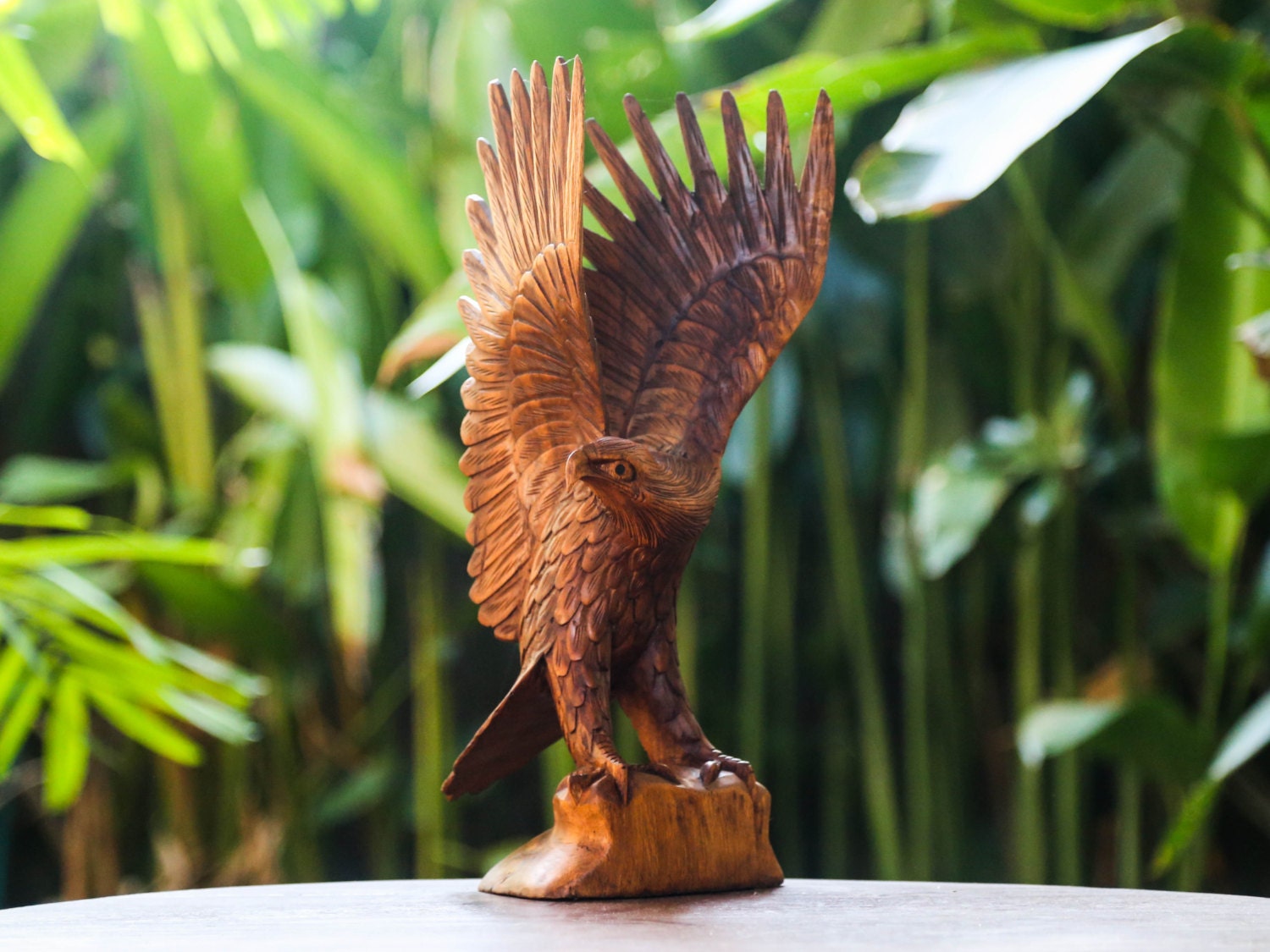 Hand Carved Wooden Eagle/ Animal Carving/ Bird/ by AureusArts