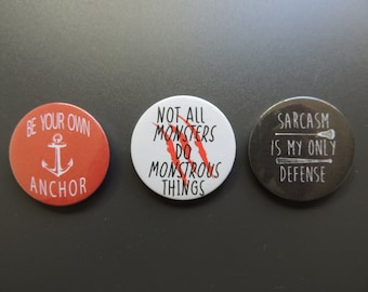 Teen Wolf quotes button set