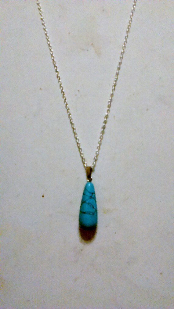 Natural Turquoise Teardrop Pendant By Ieshasfashionjewelry On Etsy