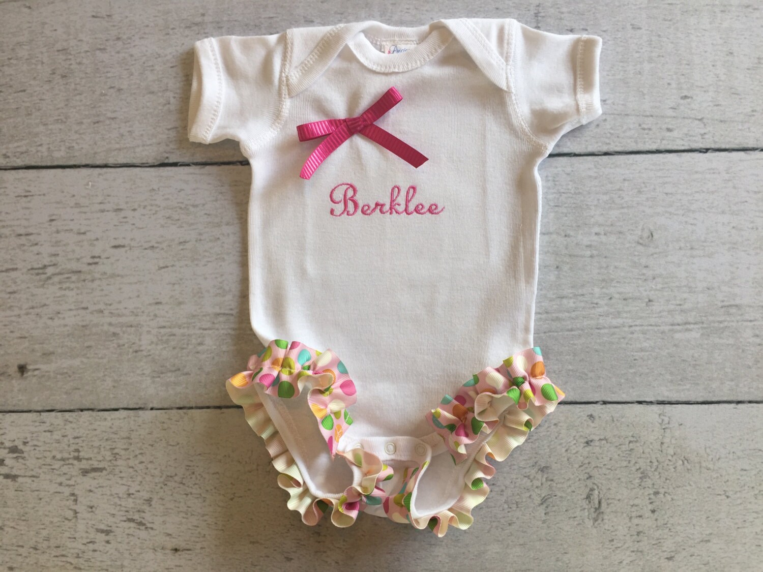 Personalized Baby Girl Onesie by PreciousBabyAttire on Etsy