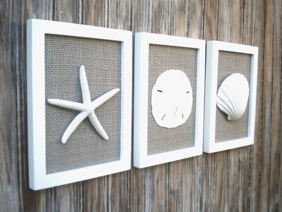 Cottage Chic Set of Beach Wall Art, Nautical Decor, Beach House Wall ...