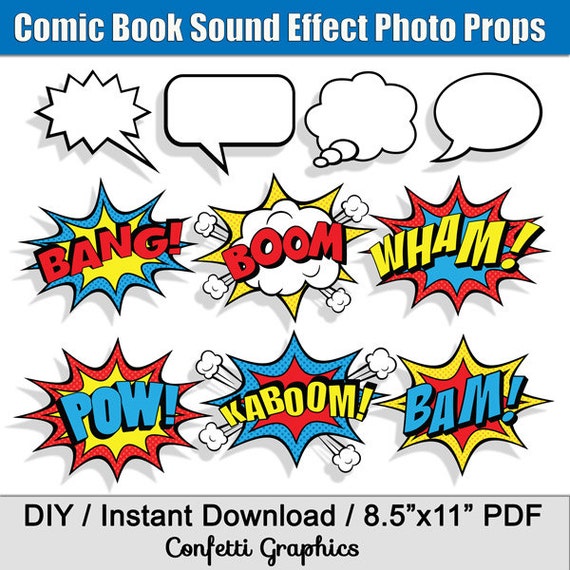 effects photo existing booth photos Bubbles Booth Book Sound Comic Speech Superhero Photo Effects