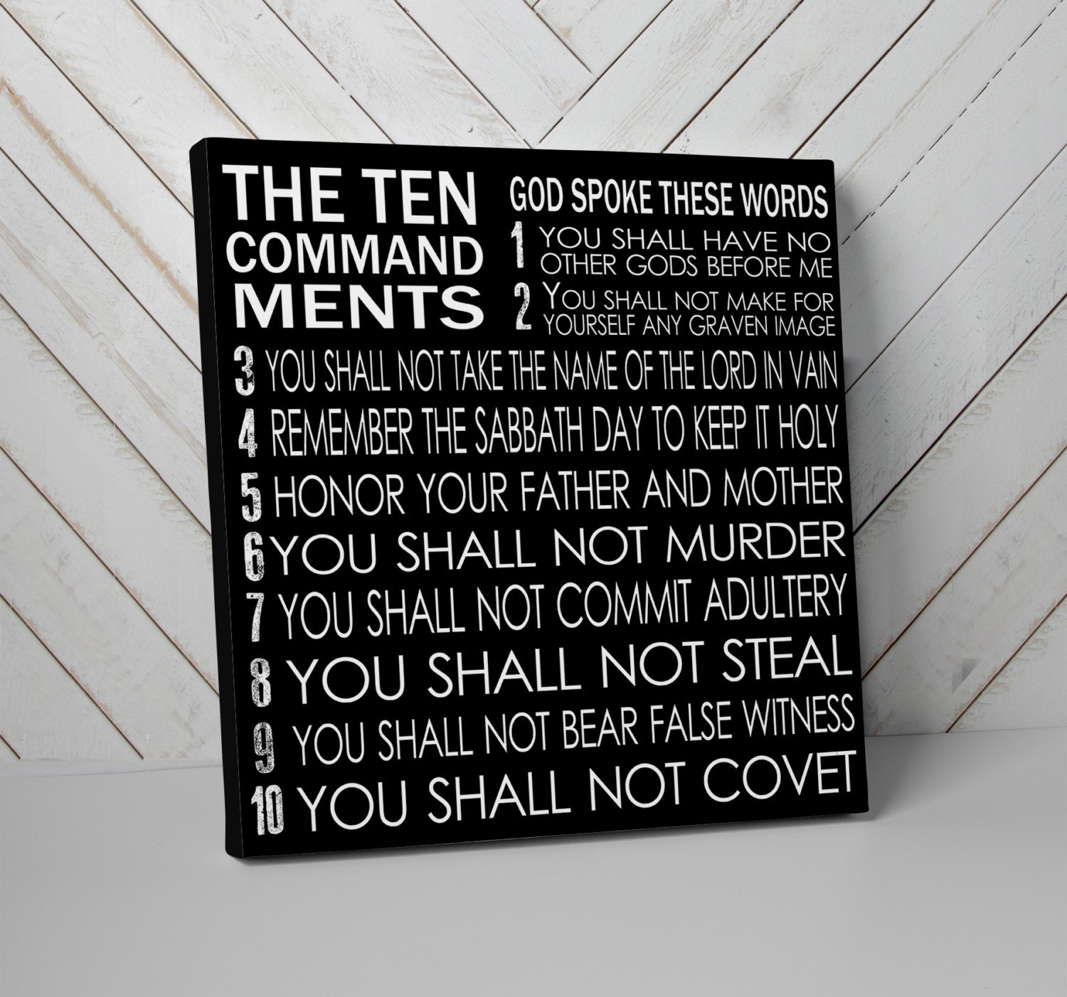 Christian Art Ten Commandments Canvas Wall Art