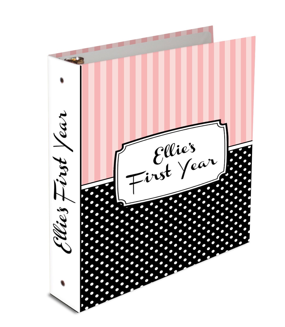 Custom Baby Memory Book 3 ring binder Baby Book Striped