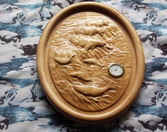 Wood Carving for Sale ~ Bear Decor Wall Clock ~ Polar Bear Art ~ Bear Wood Carving ~ Wall Decor ~ Housewares Bear Clock ~ Bear Wall Clock