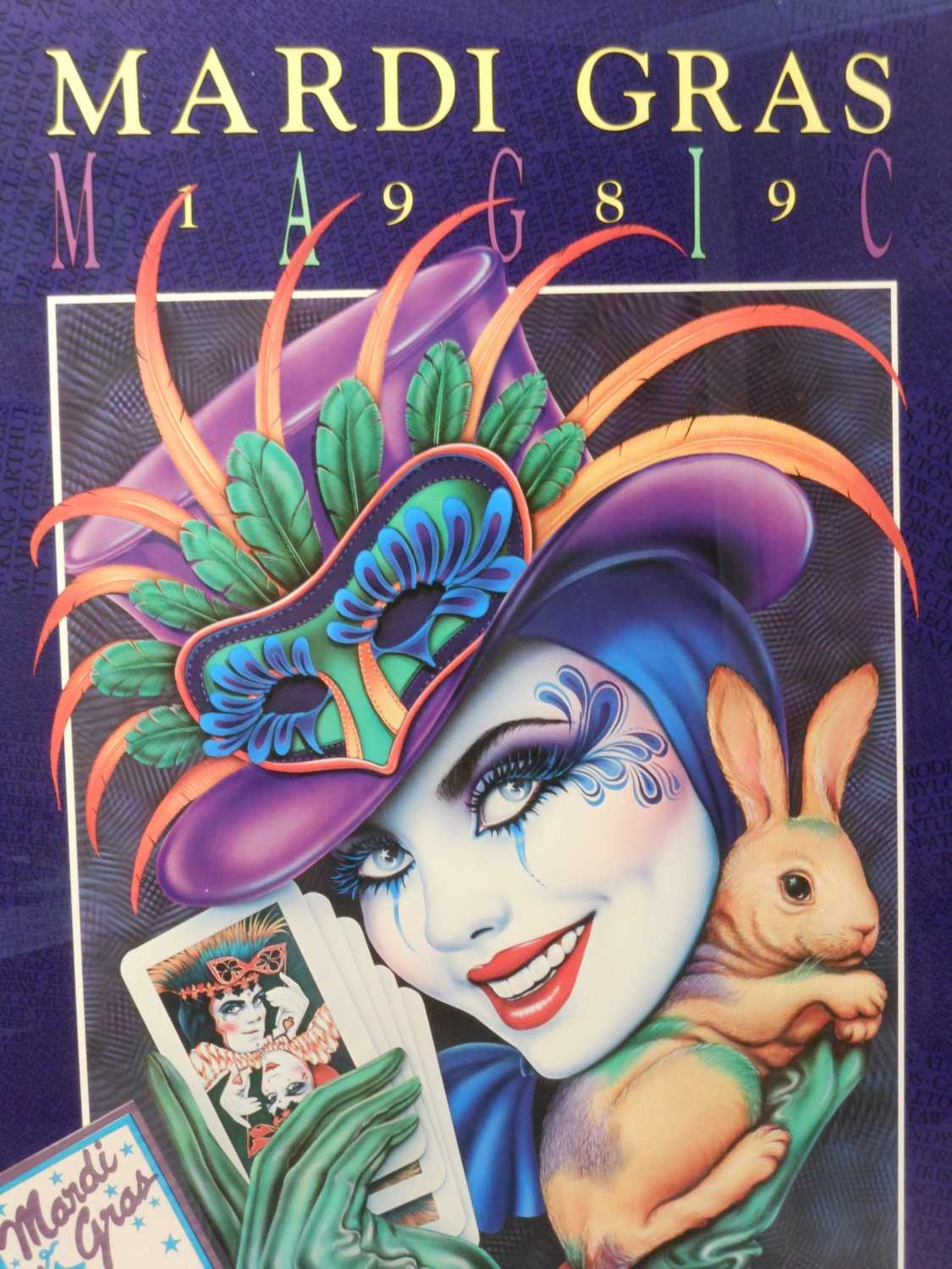 Rare Vintage 1989 Andrea Mistretta Mardi Gras Magic Poster