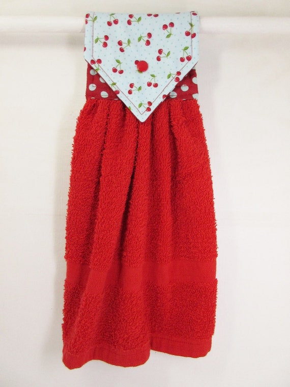 Cherries Hanging Hand Towel Cherry Hand by MarlenesSewingRoom