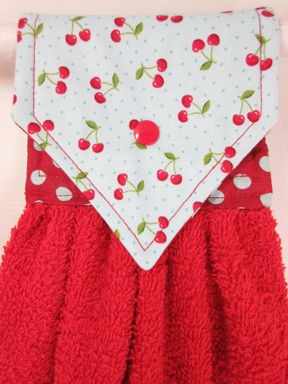 Cherries Hanging Hand Towel Cherry Hand by MarlenesSewingRoom