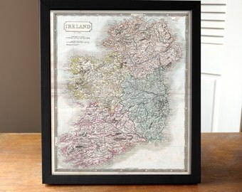 Ireland Map, Map of Ireland, Antique Map of Ireland Print, Vintage Ireland Map, Irish Map