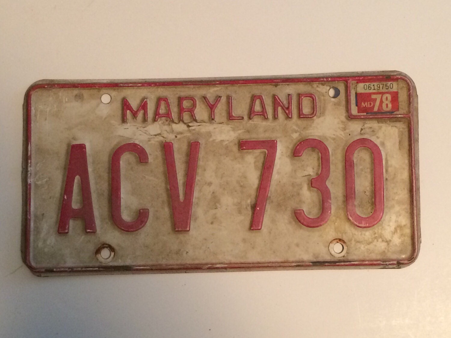 Maryland License Plate Vintage Terps Rusty by SoaringHawkVintage