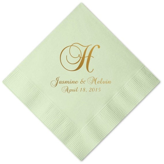 Personalized Napkins Luncheon Personalized Napkins Wedding