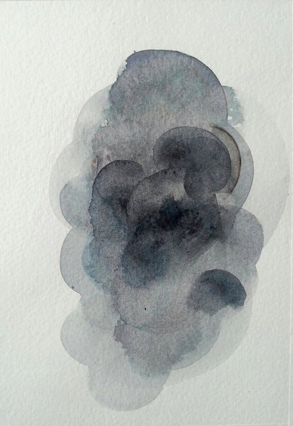 Smoke abstract watercolor 5x7