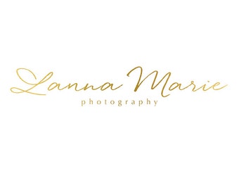 Pre-made Logo Design & Photography Watermark - Cursive Logo Template - Typography Logo - Photography Logo - Gold Watermark - Gold Logo 708