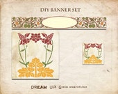 Diy Etsy Banner Set - DIY Etsy Shop Banner Set - DIY Etsy Banner Set - DIY Etsy Banner - Instant Download  3 Pieces Vintage Art DecÃ² 008