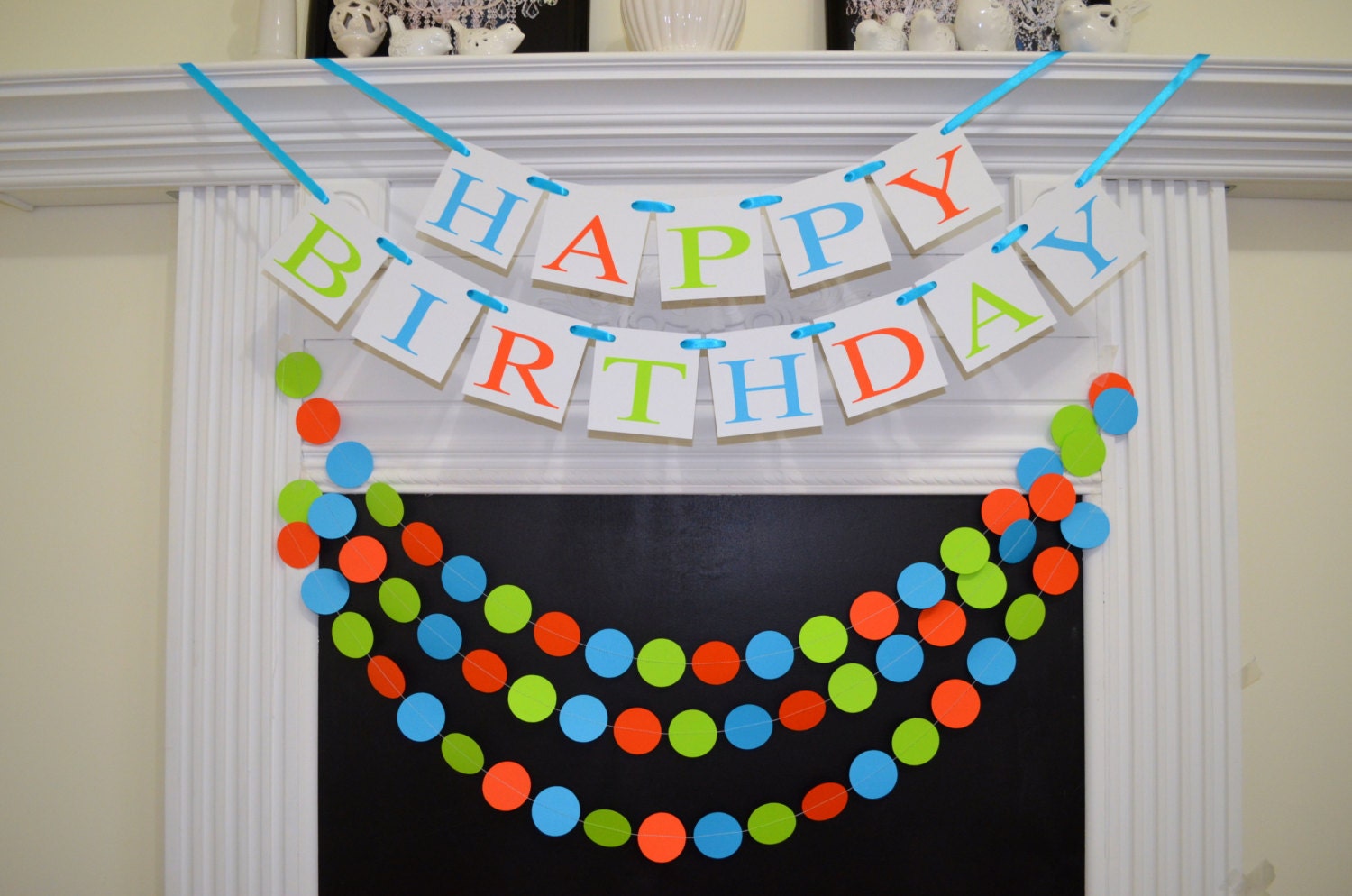 Happy Birthday banner garland set Monsters Inc theme