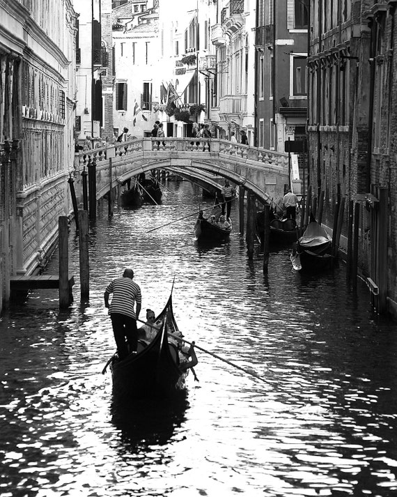 Black and White Venice Digital Photography Italy by BelleLuneArts