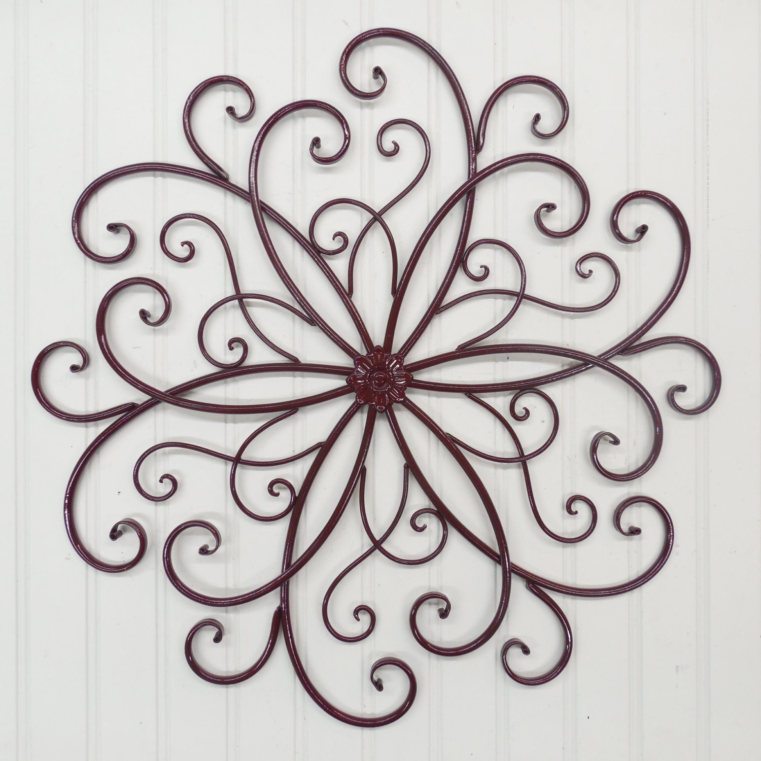 Wrought Iron/ Metal Wall Decor/ Burgundy/ Wall by