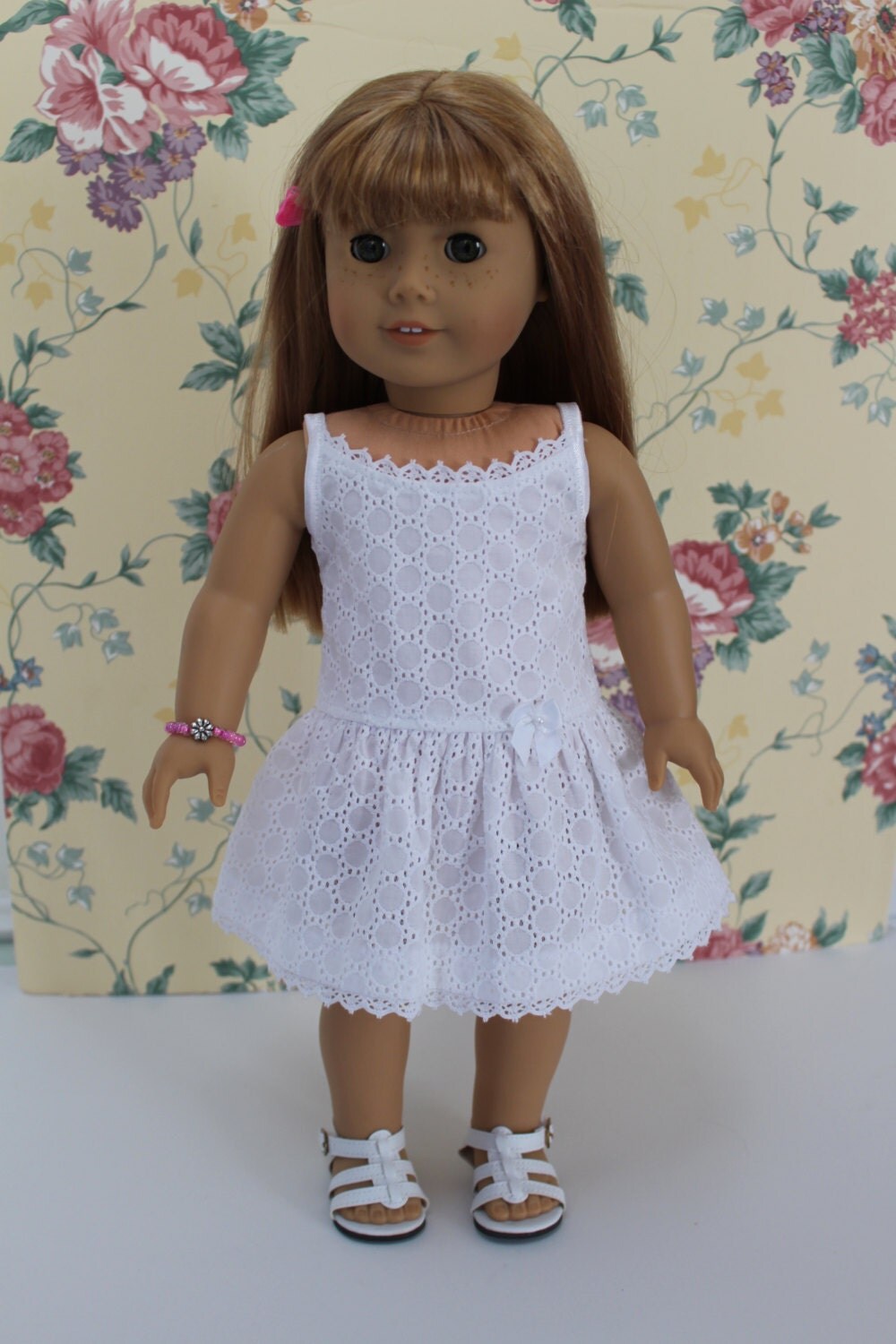 American Girl Doll Clothes Summer Fun: White eyelet sundress