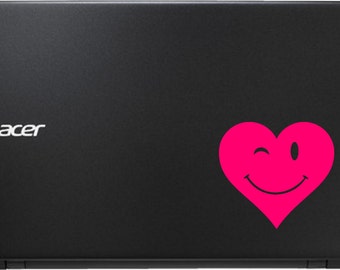 4" Smiling Heart Vinyl Decal Sticker