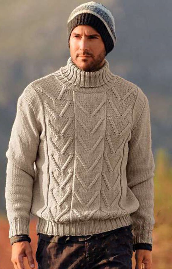 MADE TO ORDER crewneck Sweater turtleneck men hand knitted